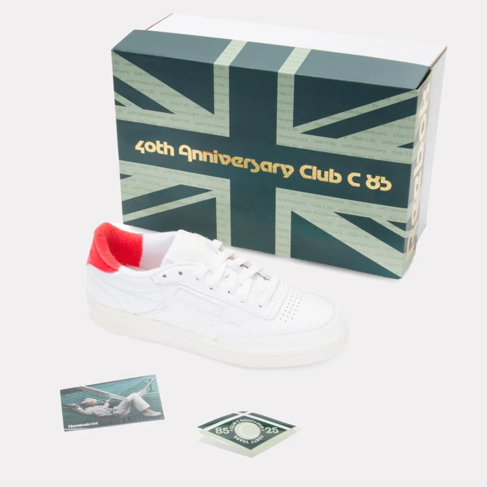 Club C 85 Vintage Shoes - 40th Anniversary Women White and Red